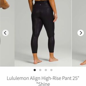 Lululemon Athletica Black High-Rise Shine Pants